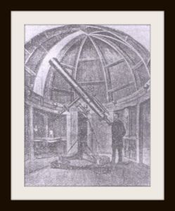 Wnętrze kopuły obrotowej obserwatoriu, astronomicznego dra J. W. Jędrzejewicza