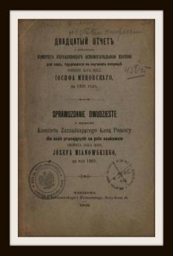 Sprawozdanie dwudzieste Kasy za rok 1901